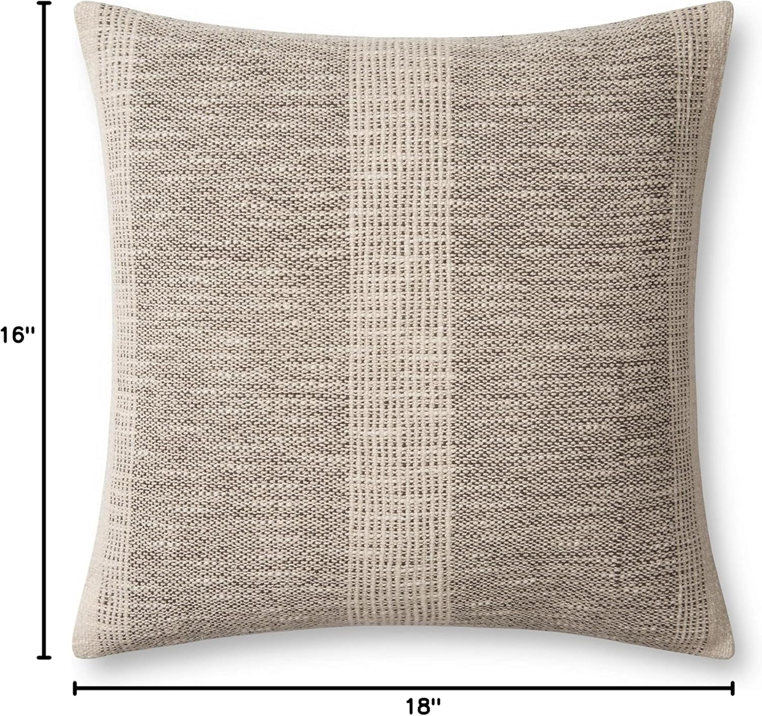 Loloi Angela Rose x Dusk Collection PAR0005 Charcoal/Ivory 18'' x 18'' Cover w/Down Pillow