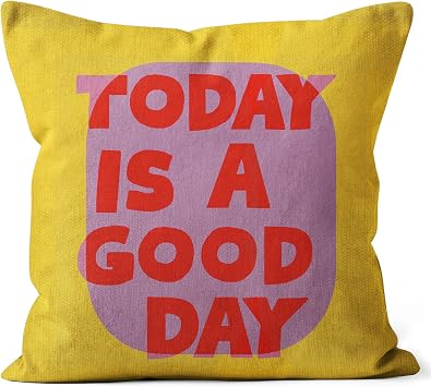 SiuSue Eclectic Decor - Trendy Funky Today is a Good Day Pillow Covers 18x18, Eclectic Maximalist Throw Pillows Covers for Couch Sofa, Maximalist Decor
