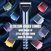Barberboss QR-2091E 10-in-1 Multifunkciós Hajvágó és Szakállvágó, LED Kijelzővel, Titánium-Kerámia Pengékkel, 8 Tartozékkal és Kettős Sebess 5