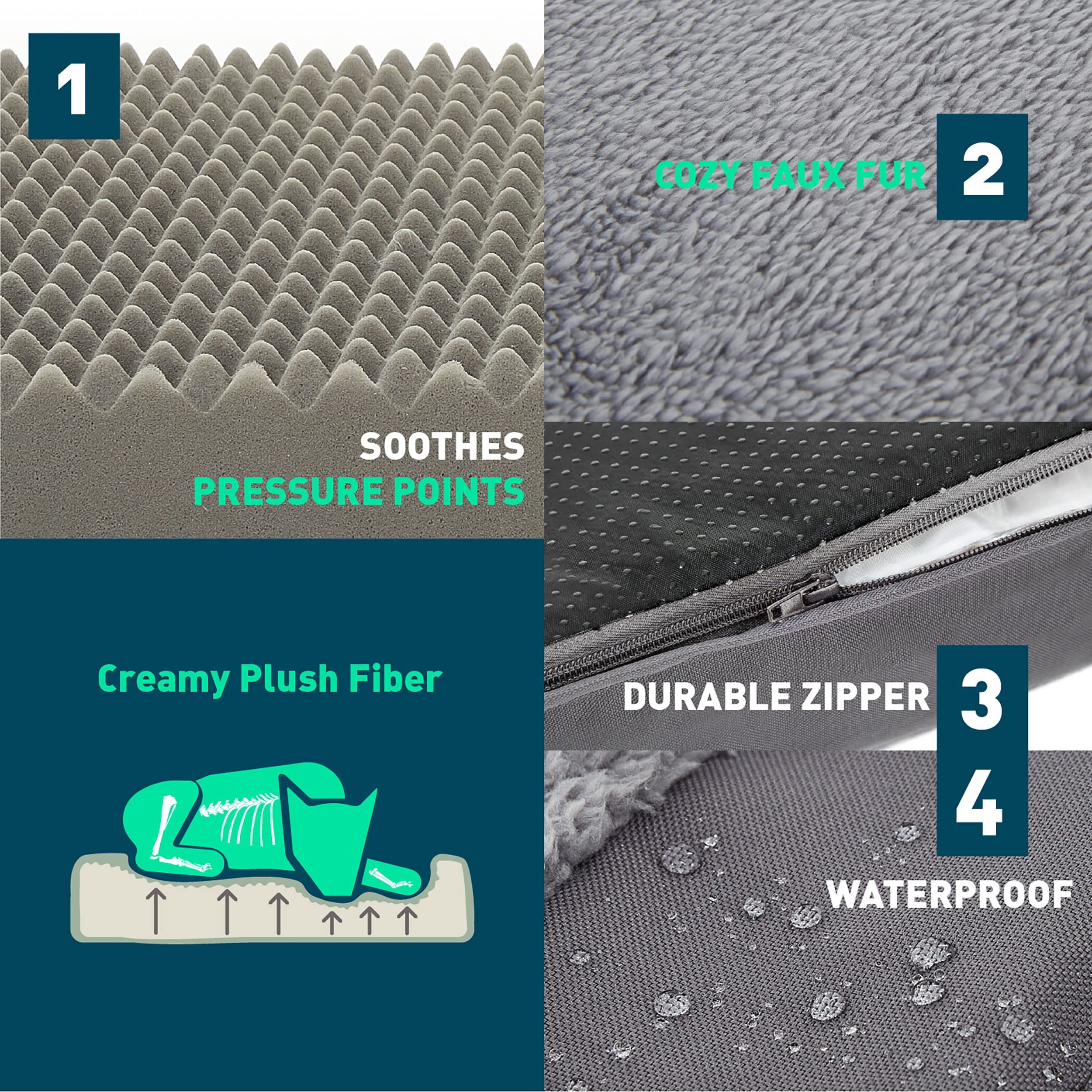 EggCrate Foam Dog Bed with Removable Cover Pet Bed Machine Washable