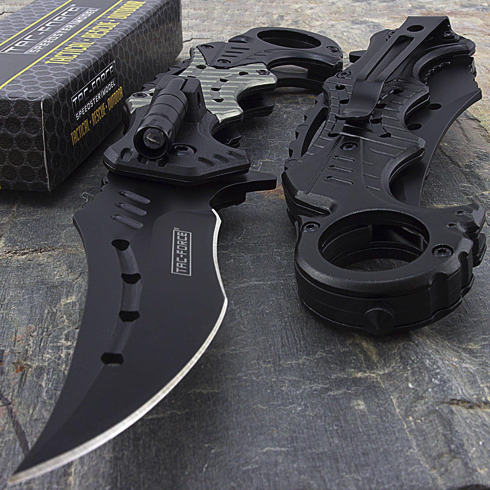 Only US 8.5" AIR FORCE SPRING ASSISTED FOLDING POCKET KNIFE w/ FLASHLIGHT Open Assist
