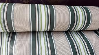 Waterproof Canvas Fabric 600 Denier Polyester,Striped *Sold by The Yard* Fabric for Outdoor/Indoor, 58" Wide. Green