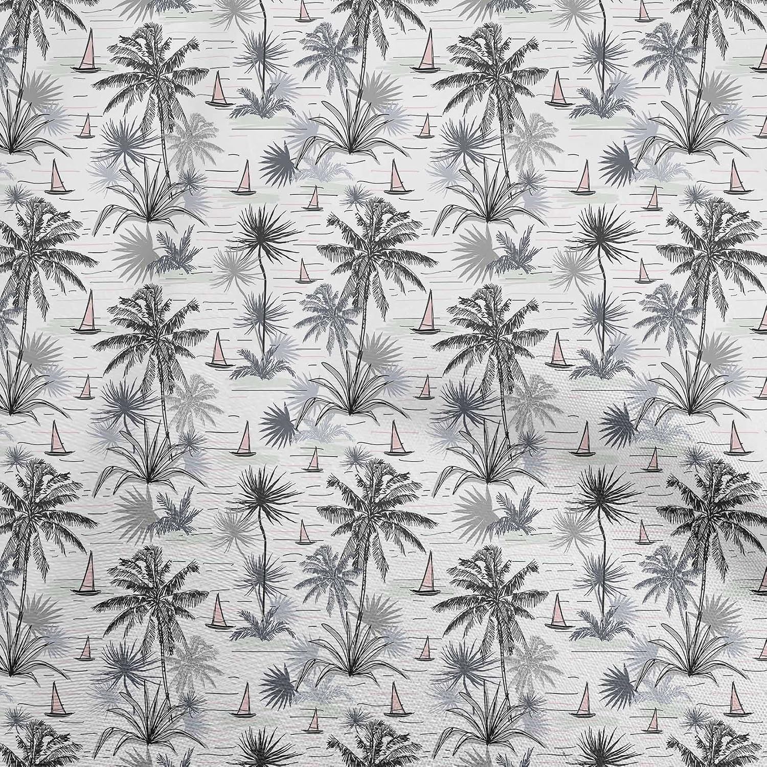 oneOone Viscose Chiffon Light Pink Fabric Sea Life Pattern Craft Projects Decor Fabric Printed by The Yard 42 Inch Wide