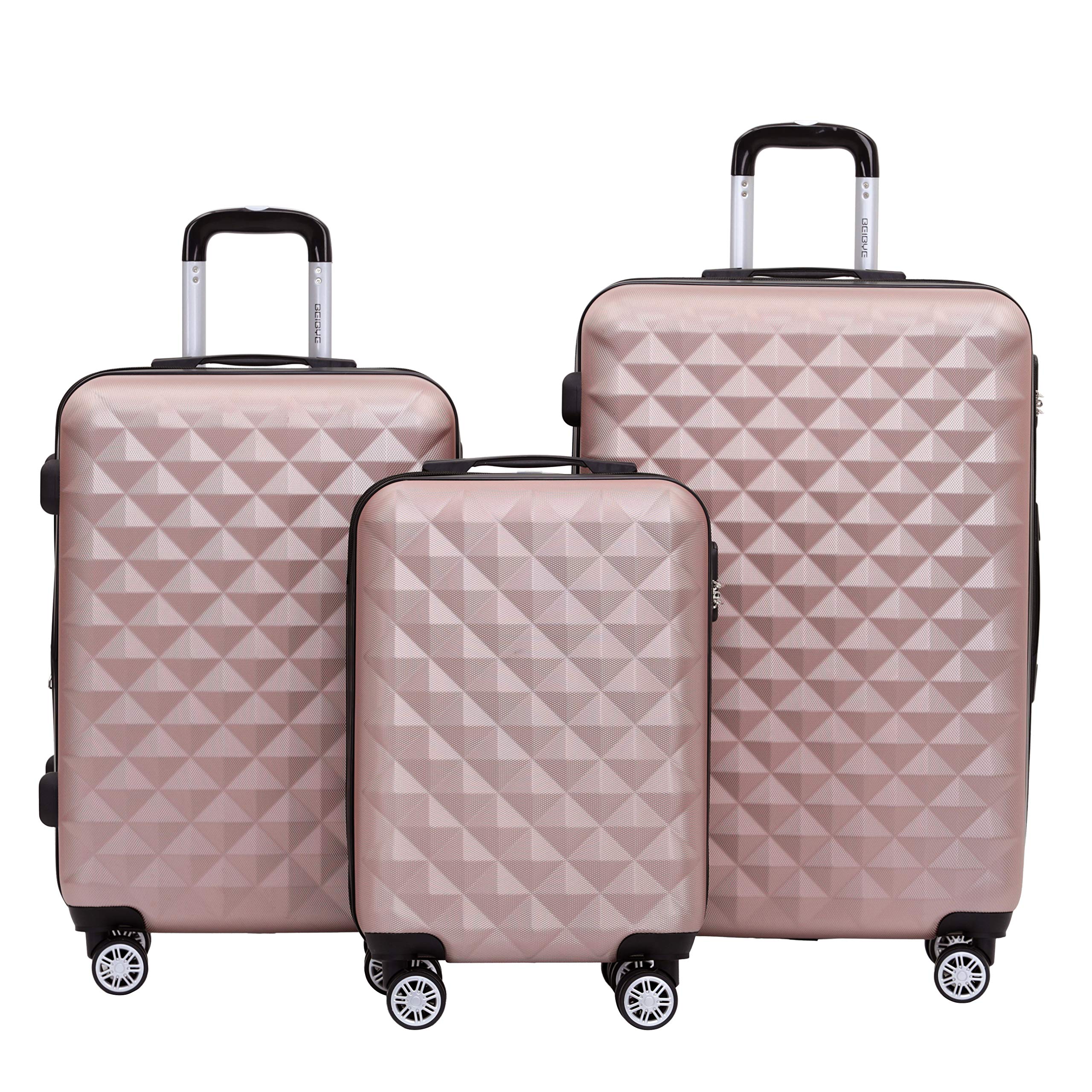 BEIBYE Trolley Koffer Reisekoffer Reisekofferset Gepäckset Kofferset 4 Zwillingsrollen Hartschale