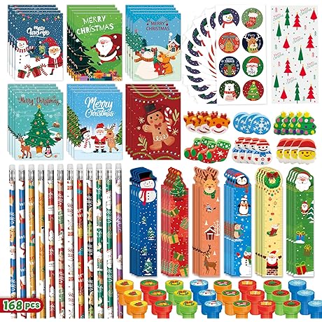 Christmas Bulk Gifts for Kids: 168-Piece Stationery Set
