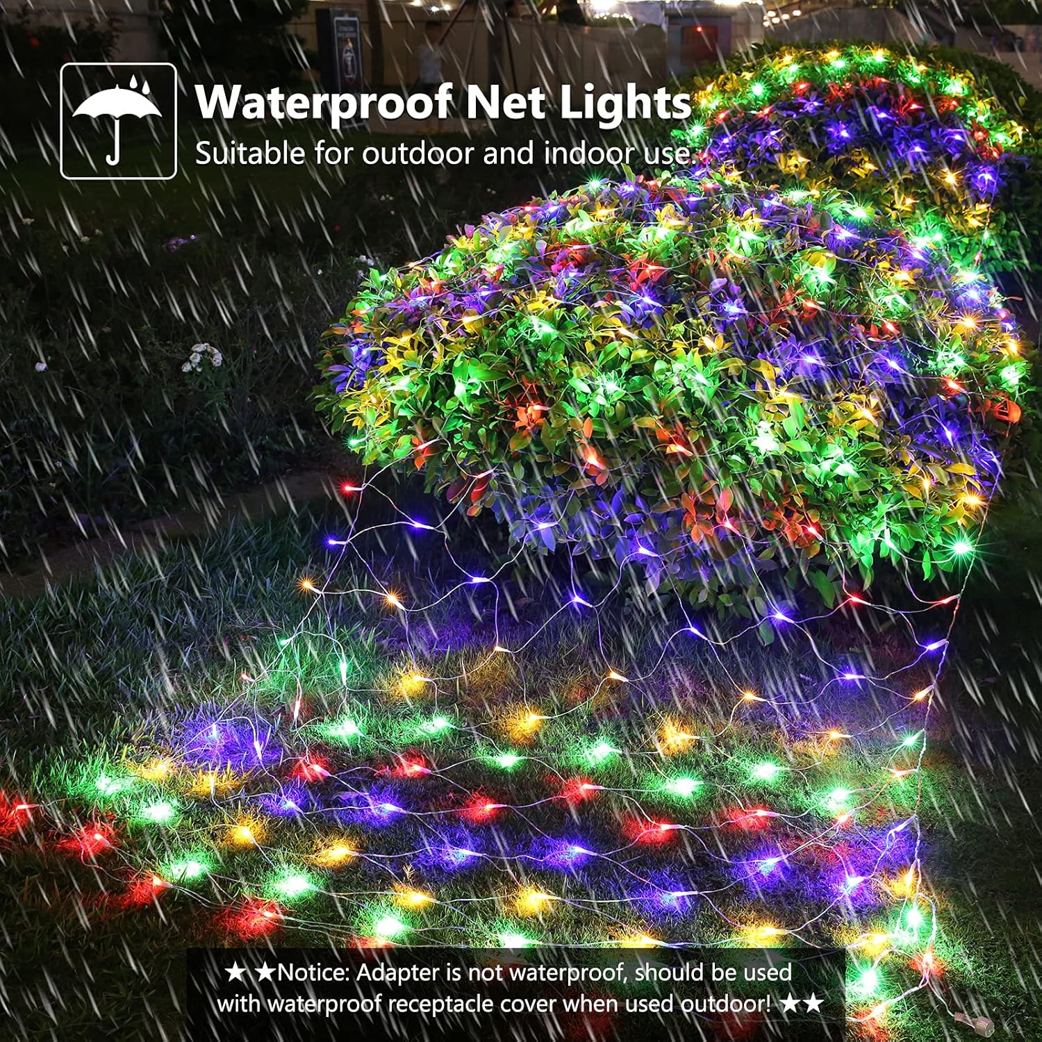 11.5ft x 5ft Christmas Net Lights Outdoor, 360 LED Net Lights with 8 Modes, Connectable, Timer, Waterproof Low Voltage Bush Mesh Fairy String Light for Yard Bush Christmas Indoor Decor (Multicolor)