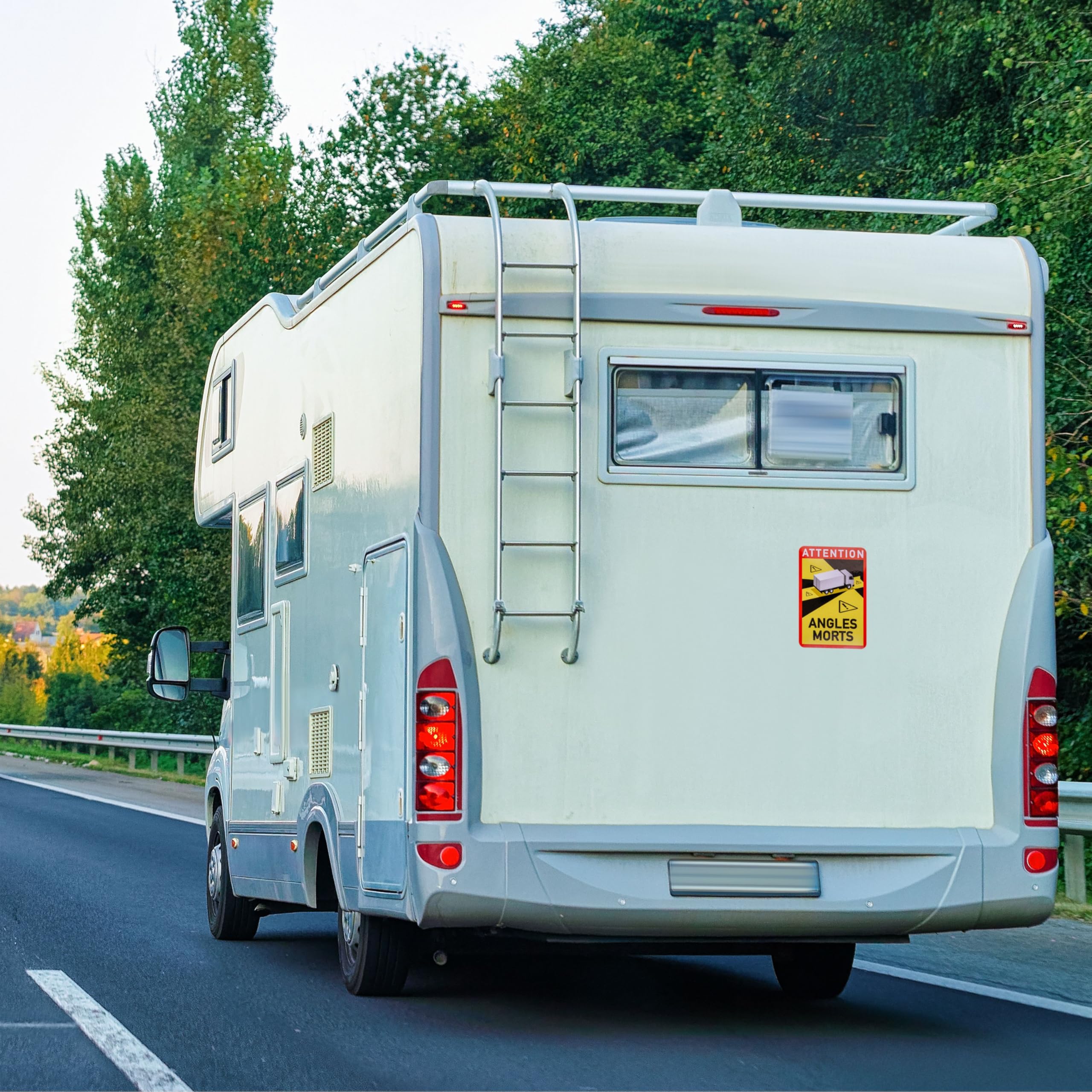 Naklejka martwego pola, 8 szt, 25 x 17 cm, folia samoprzylepna dla ciężarówek, obowiązkowa dla pojazdów silnikowych od 3,5 tony we Francji, Attention Angles Morts Sticker Truck