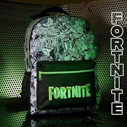 Fortnite Rugzak voor kinderen tieners school boekentas reistas rugzak voor vakantie sport geschenken voor kinderen, Zwart, 15.7x11.4x6.1inch, Rugzakken voor kinderen