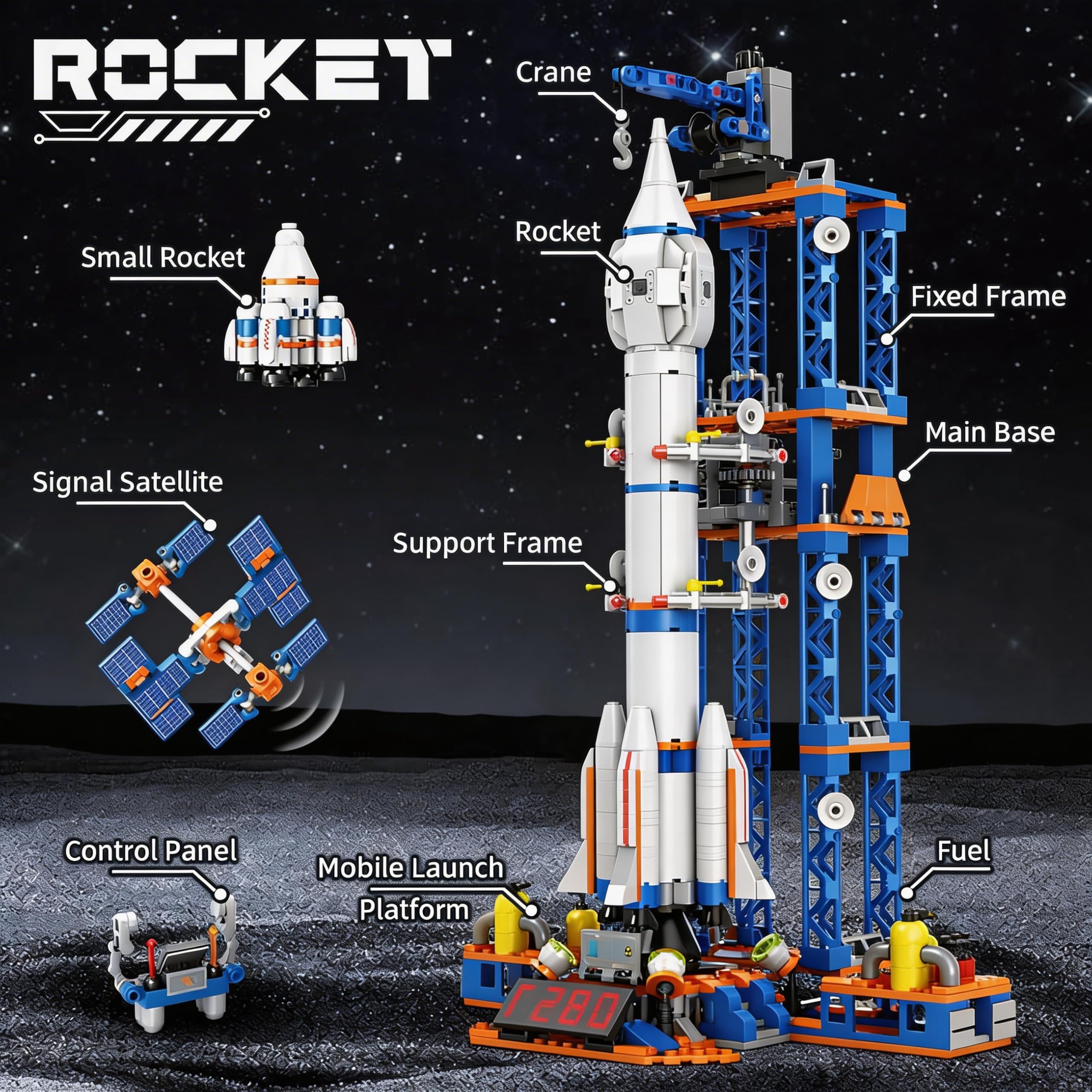 Kit di costruzione di razzi per bambini dai 6 ai 14 anni, giocattoli da costruzione di razzi spaziali, 1065 pezzi, navetta spaziale, collezione di modelli da esposizione, il miglior regalo
