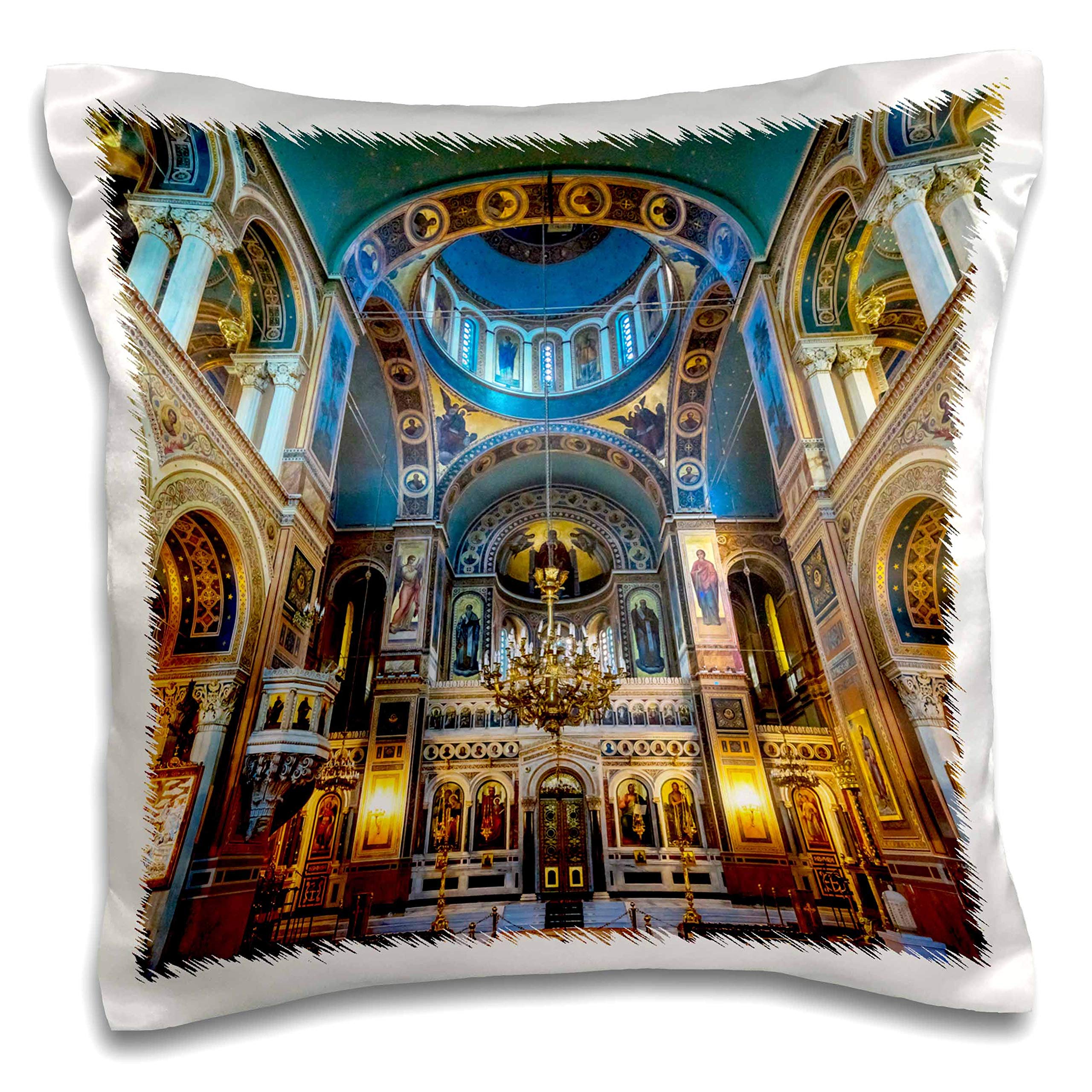 3dRose Danita Delimont-Places-Metropolitan Basilica Dome Cathedral, Athens, Greece (pc-330139-1) Pillow Case, White