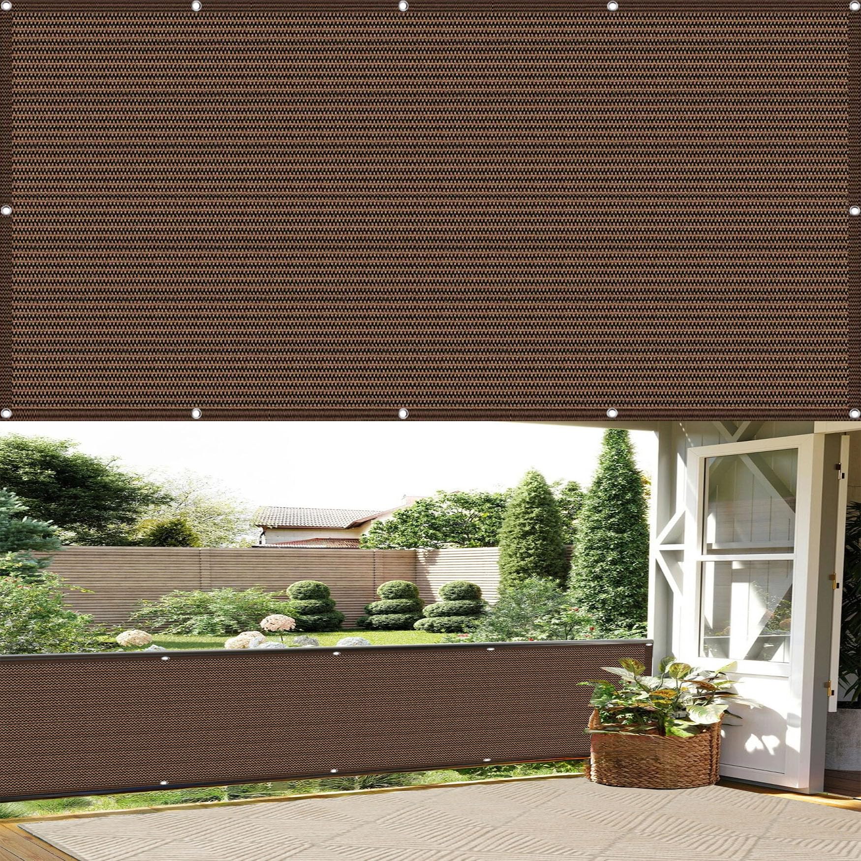 Brise vue balcon 105 x 450 cm marron occultant pour jardin