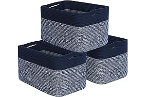 MINTWOOD Design 16 x 10 Navy Blue Decorative Storage Cube Bins Set...