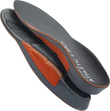 Sof Sole mens Athletic High Arch Performance Full-length Insole, Black, 7-8.5 US