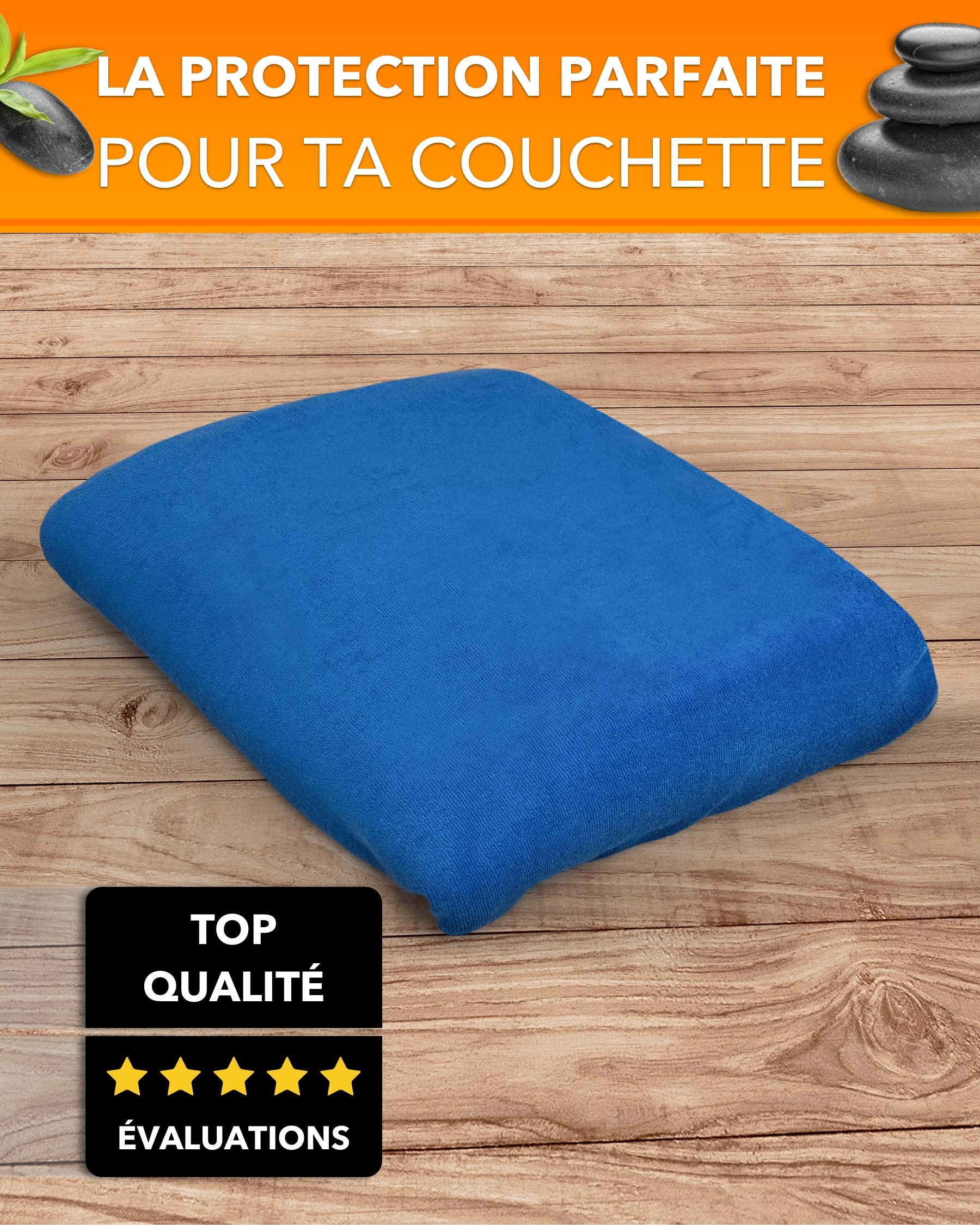 Zen Housse Table de Massage Éponge - Qualité Professionnelle, Drap Housse Extensible Doux avec Élastique - 71-81 x 185-195 cm, Lavable à 60°C & Certifié Oeko-TEX - sans Trou, Crème