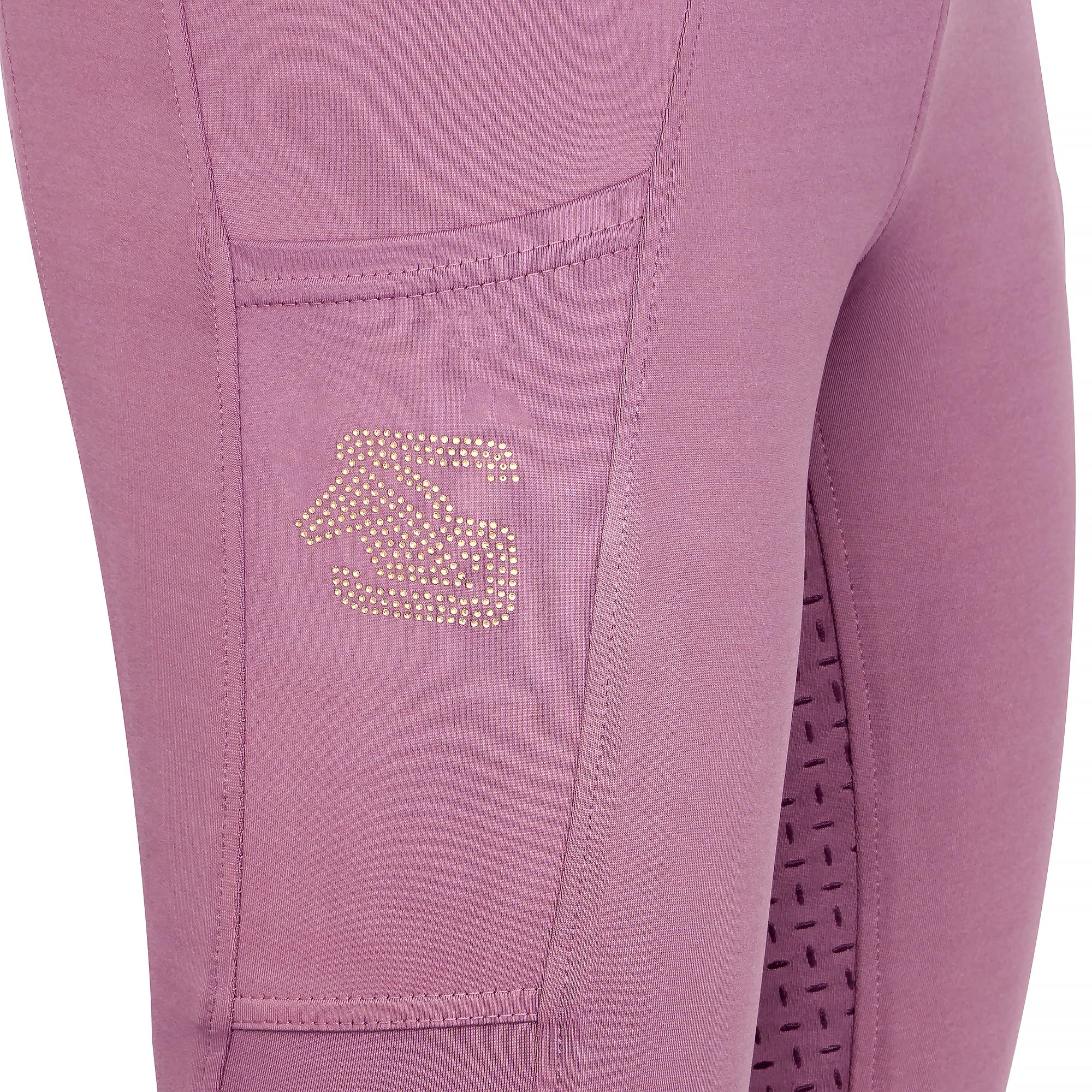 Start Medway Mädchen Reitleggings – Kinder Reithose mit Vollbesatz Silikon High Waist elastisch atmungsaktiv mit Handytasche & Kristallen