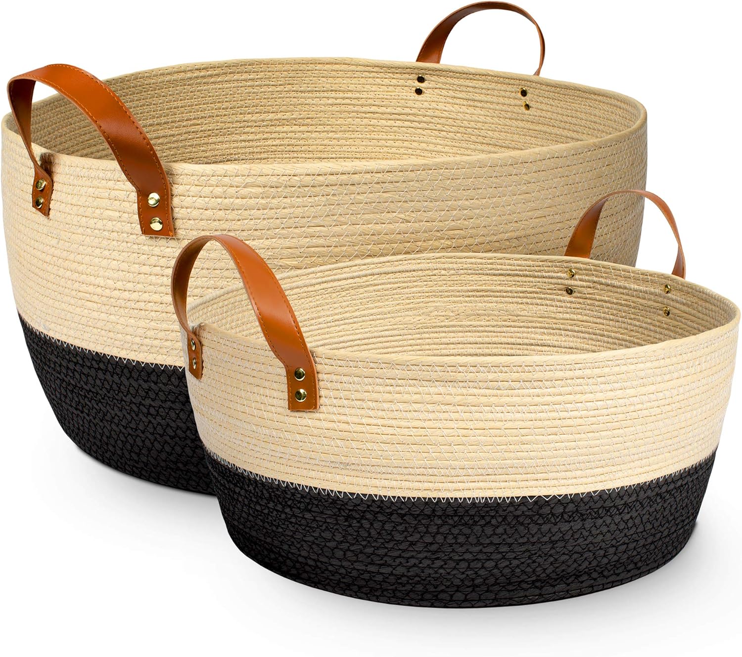 Amazon.com: XL and Large Blanket Storage Baskets, 2pc Set – Luxury Palm ...