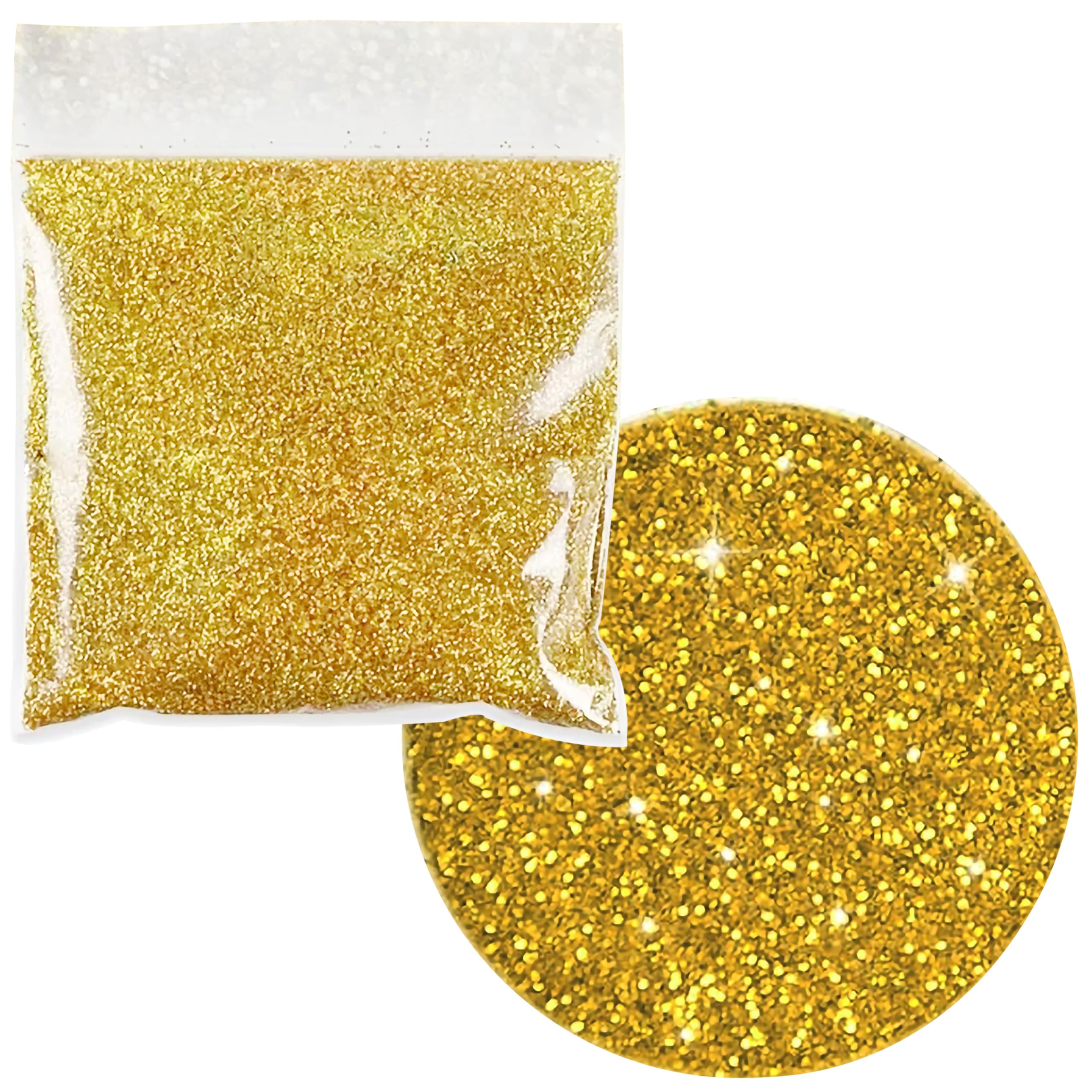INDIKONB Sparkle Fine Glitter Dust Powder for Art & Craft | Multicolor Chamki Glitters for Resin Art, Nail Art, Scrapbooking, Candle Making (Gold)