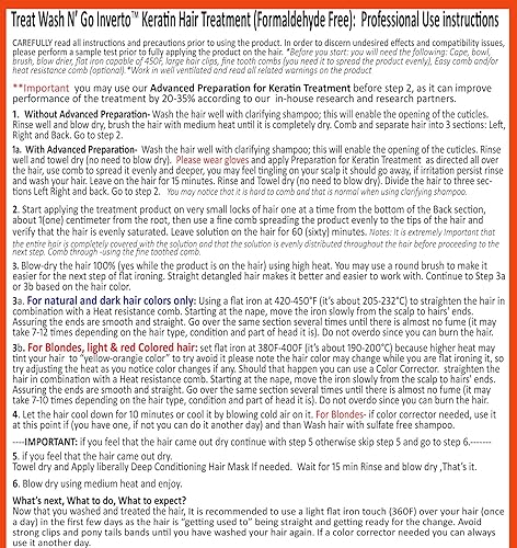 Miniatura 5 de INVERTO - Tratamiento capilar de queratina brasileña sin formaldehído, 4.1 fl oz con champú clarificante, resultados instantáneos por Keratin