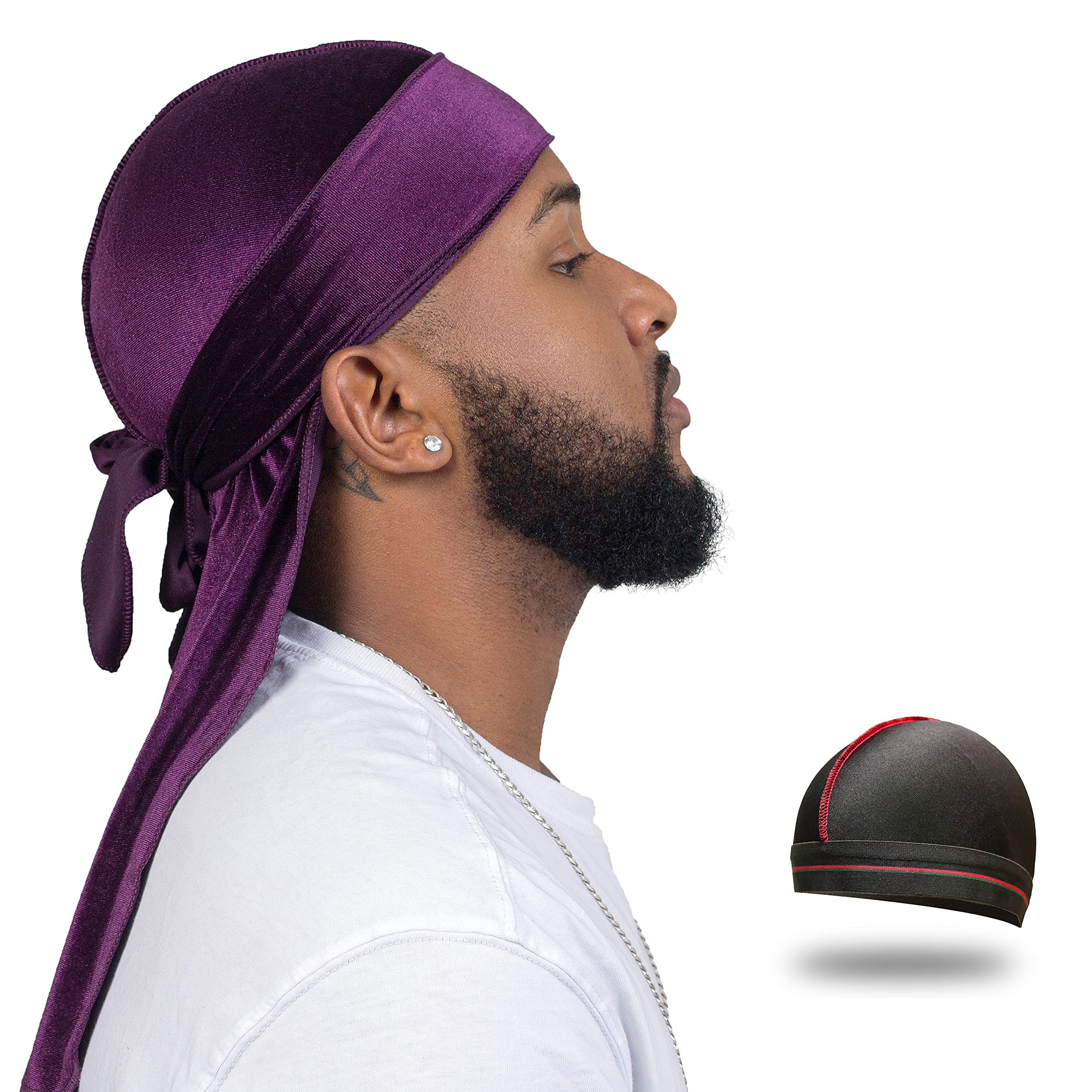 Velvet Durag for Men Wave Cap Velvet Dorag for Men Women 360 Wave