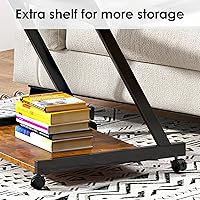 Vista 4 de SogesPower Estación de trabajo de escritorio para computadora móvil con estante para impresora y espacio para teclado, estación de trabajo