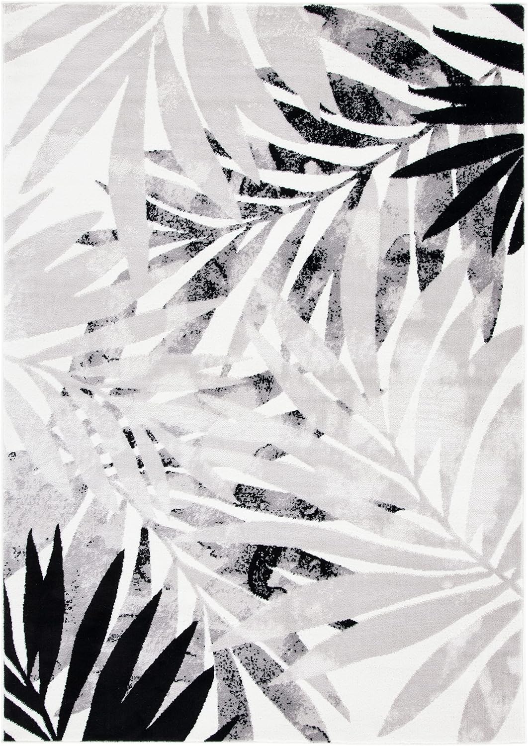 SAFAVIEH Skyler Collection 2' x 8' Grey / Green SKY189G Botanical Distressed Non-Shedding Living Room Entryway Foyer Hallway Bedroom Runner Rug