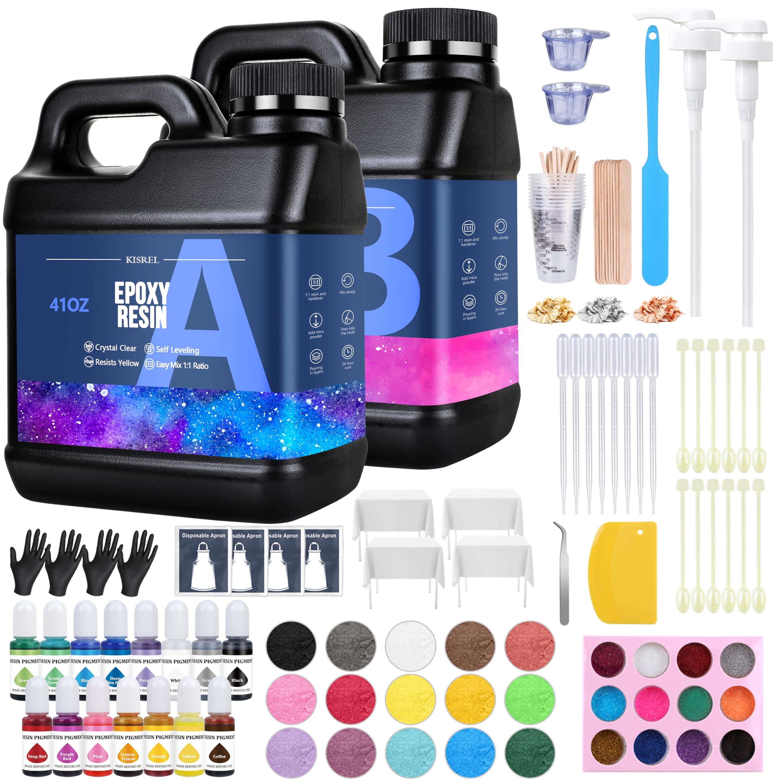 KISREL Epoxy Resin Kit 82OZ, crisp No Yellowing Resin for Craft