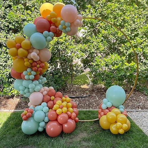 Miniatura 3 de Here Comes The Son Groovy Flower Theme - Kit de arco de guirnalda de globos con globos naranjas, amarillos, azules, arena, blancos para baby shower,