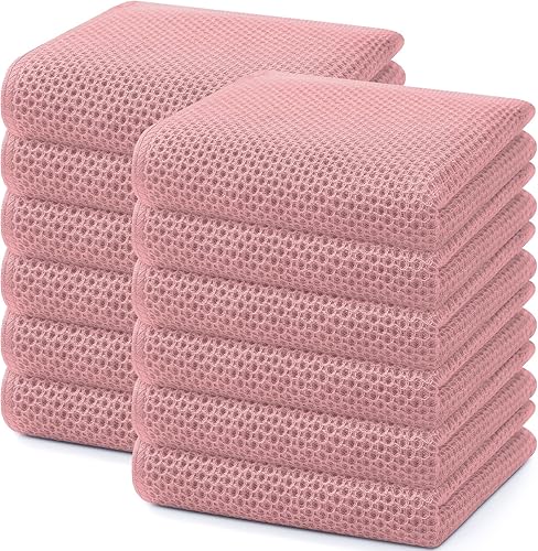 Miniatura 152 de Homaxy Paños de cocina de 100% algodón con tejido gofre, toallas de cocina ultra suaves, absorbentes, de secado rápido, 12 x 12 pulgadas, paquete