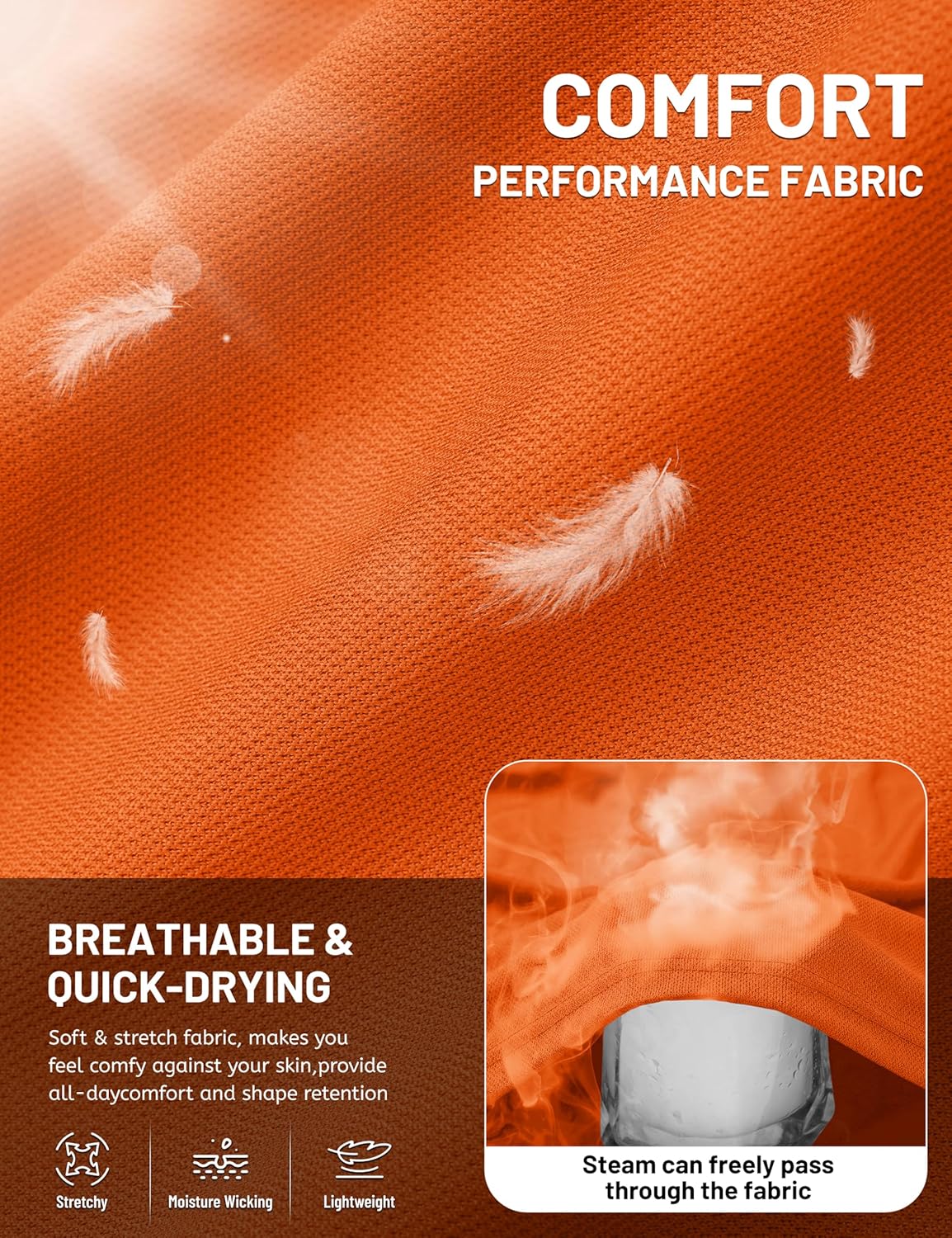 TACVASEN Mens Polo Shirts Short Sleeve Dry Fit Performance Breathable Golf Shirt with Collar Tennis Casual Business Work - Image 6