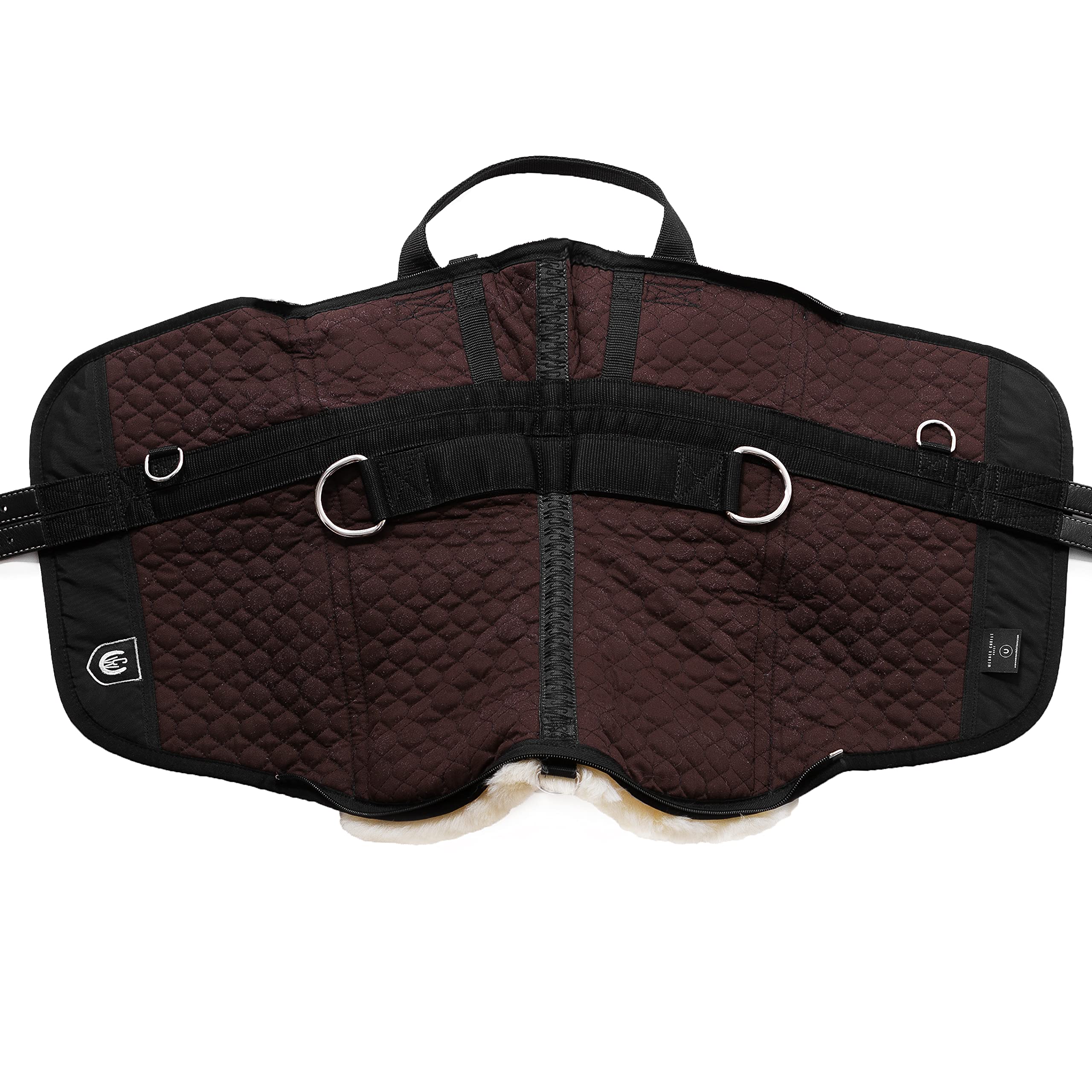 CHRIST Montura para Caballo IBERICA Plus Silla de Montar española, Bareback Pad de Piel de Cordero Transpirable, cojín Integrado, Talla Shetty en marrón
