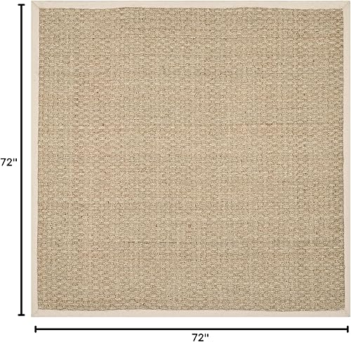 Vista 621 de SAFAVIEH Natural Fiber NF114A - Alfombra de hierba marina, tejido de canasta, con borde, para zonas de alto tráfico, sala de estar, dormitorio, 2