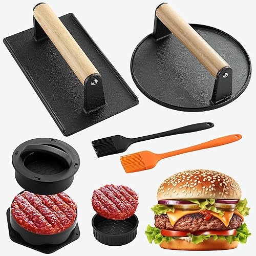 POLIGO Smash Burger Press Kit - 4 in 1 Stuffed