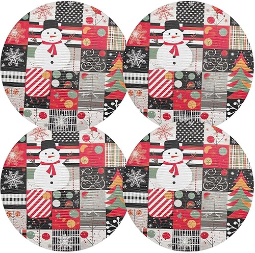 Miniatura 3 de Juego de 6 manteles individuales redondos lavables para mesa de comedor, manteles individuales tejidos para mesa de cocina, manteles individuales