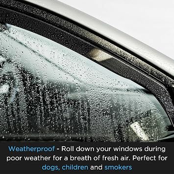 iSpeed Wind Deflectors For Nissan Note mk2 2012-2017 5 Door MPV 4pc - Keep Your Car Ventilated in Rain - Reduce Wind Turbulence - Tinted In-Channel Type