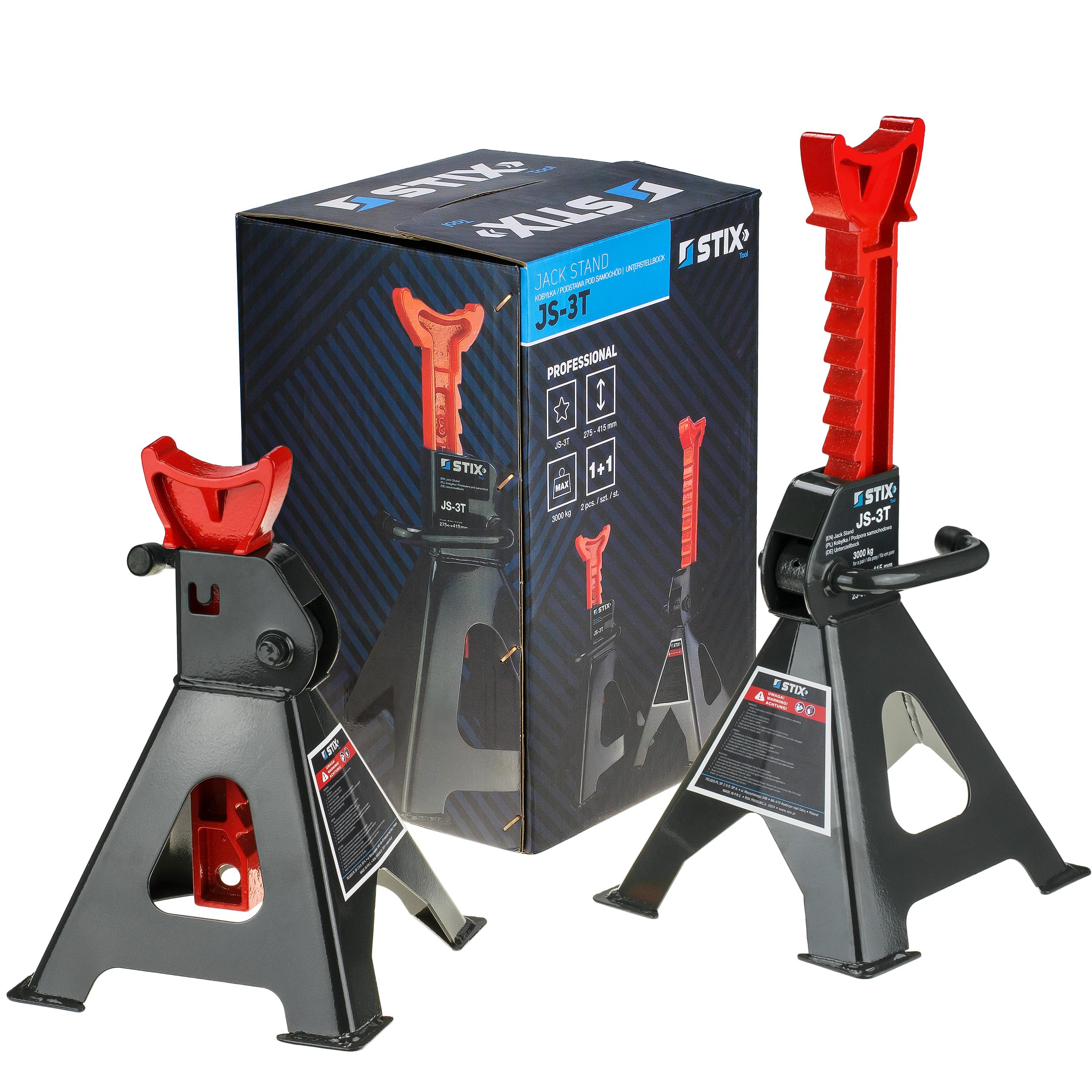 STIX Cric ad aria compressa 4T con supporto – Set cric ideale per officine e cambio pneumatici, carico di 4 tonnellate, durevole e robusto