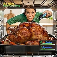 Vista 5 de Sonda de termómetro digital de lectura instantánea para carne 0.6S, calibrada de fábrica/impermeable/retroiluminada/magnética/pantalla