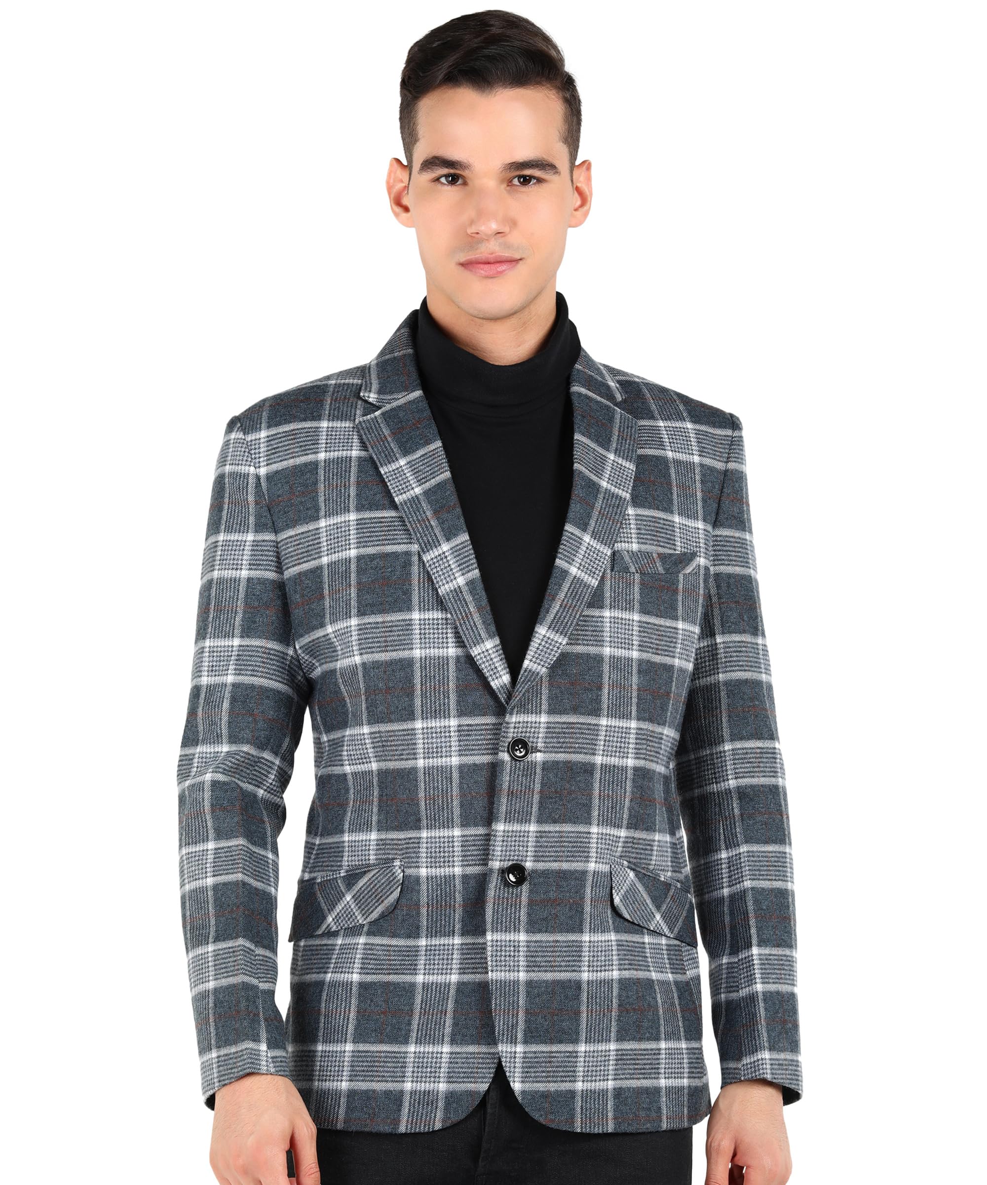 Checkered Single Breasted Casual, Formal, Party Men Blazer-image-4