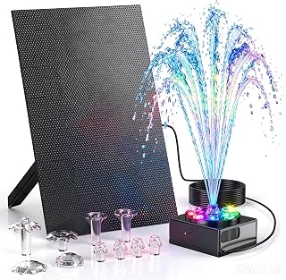 Forever Speed Solarbrunnen für Draussen mit akku mit LED 10W, Solar Springbrunnen für Aaußen für Teich, Garten,Vogel Bad, Teichpumpe Solar Springbrunnen Max Wassersprühhöhe 100L/H