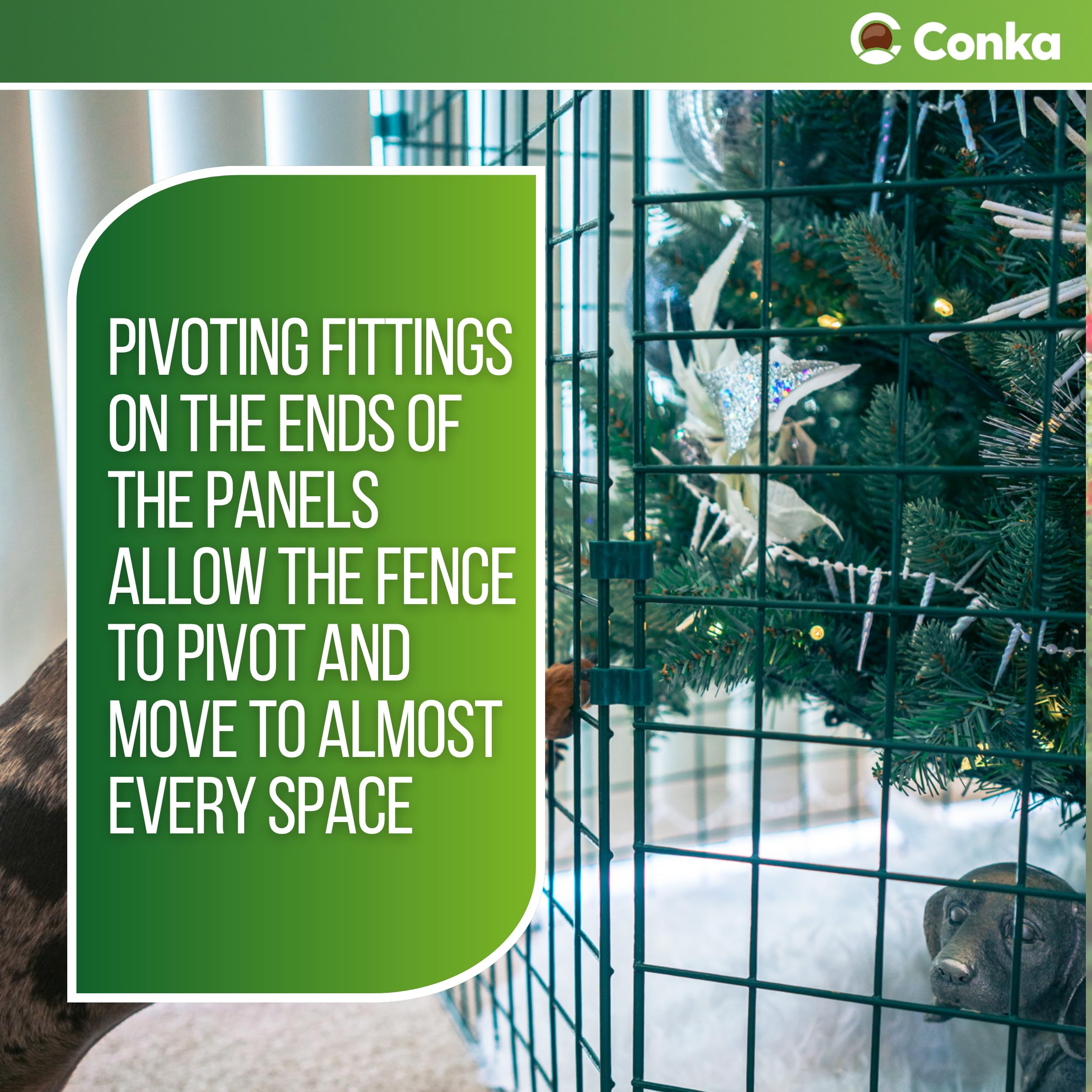 Freestanding Indoor Dog Barrier/Fence - Room/Hallway Divider, Folding Puppy Gate, Folding Portable Fence for Indoors, Puppy Gate, Adjustable Secure Fence (6 Panels, 60cm High) — view 5