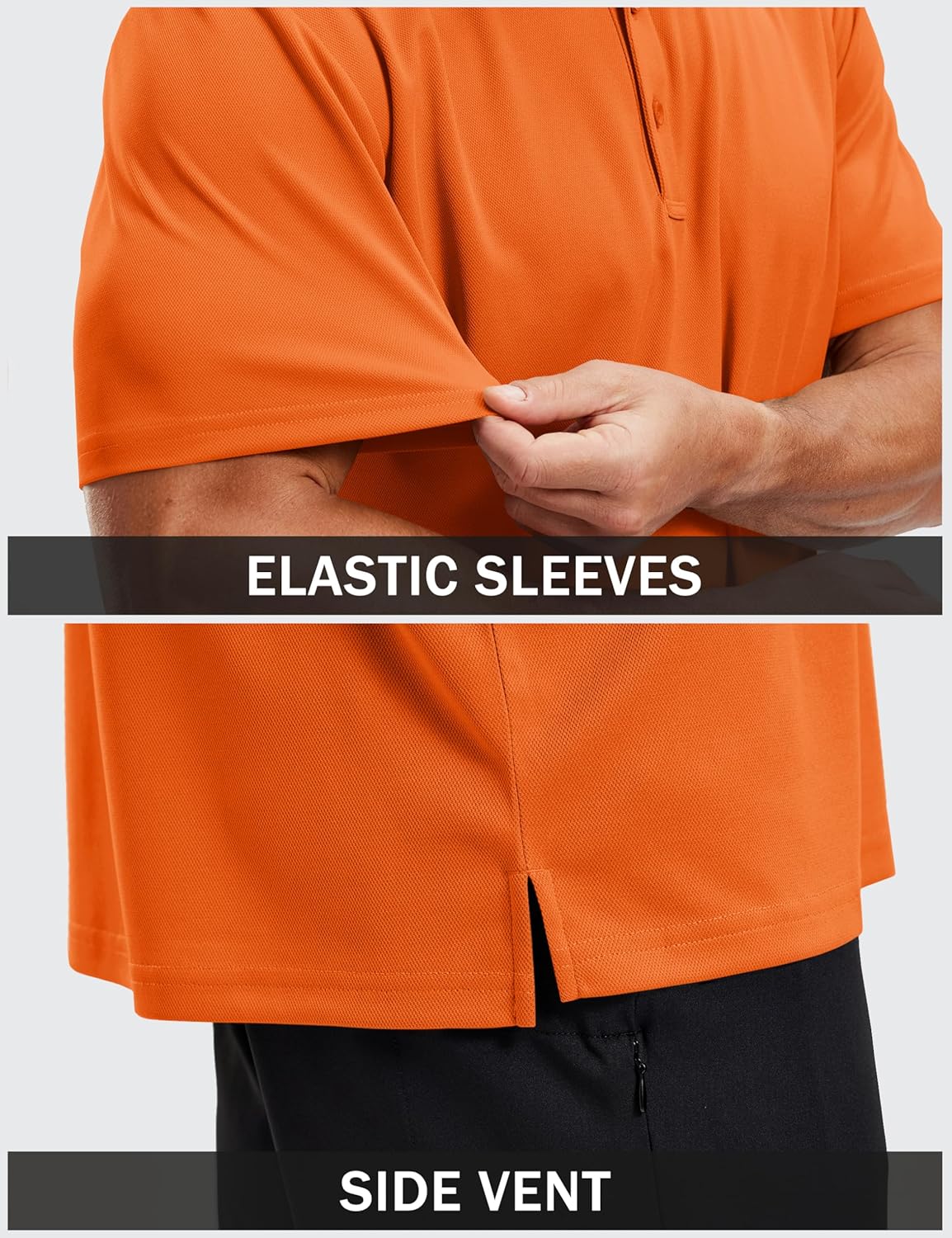 TACVASEN Mens Polo Shirts Short Sleeve Dry Fit Performance Breathable Golf Shirt with Collar Tennis Casual Business Work - Image 5