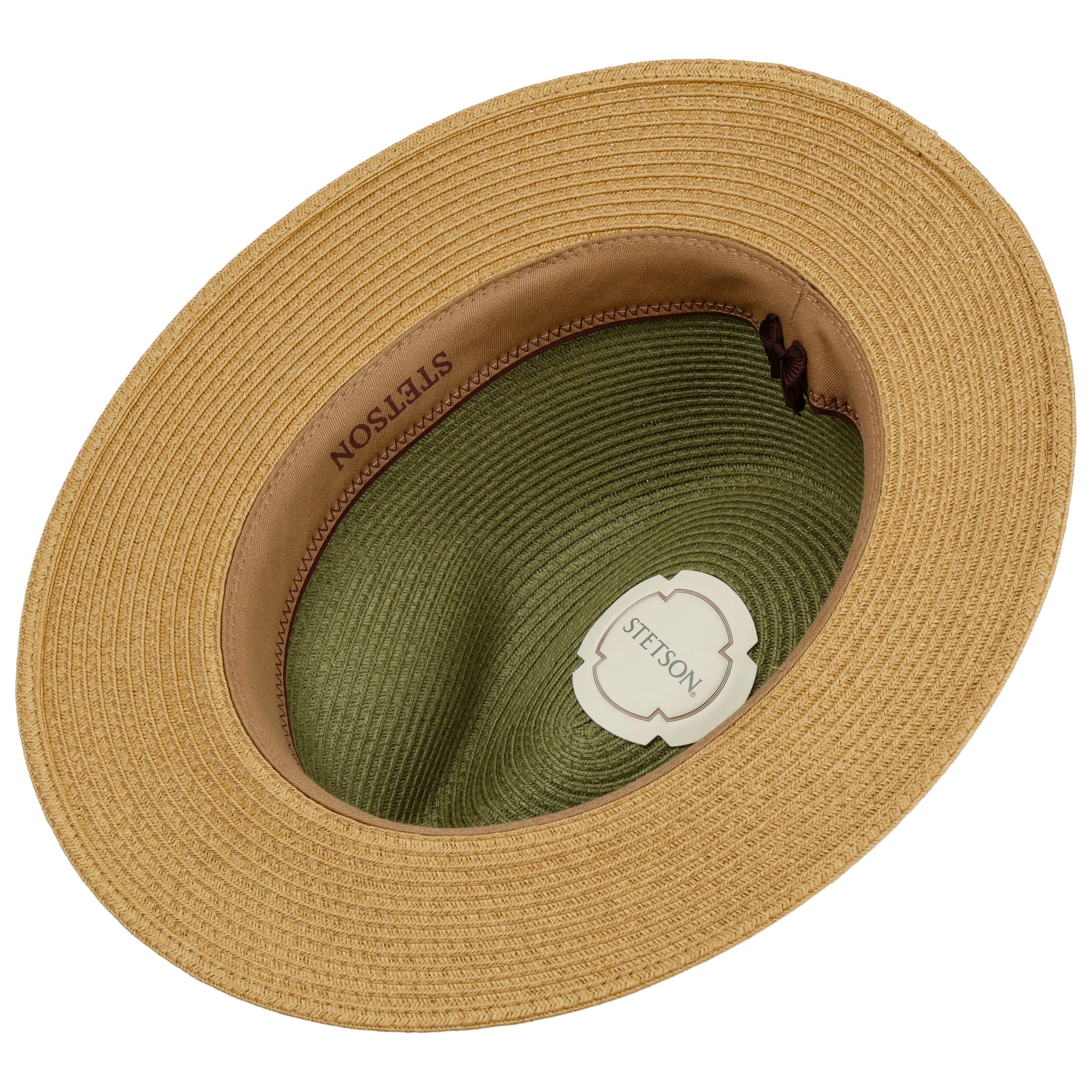 Stetson Romaro Toyo Traveller Sombrero de Paja Hombre Protección UV 40+ ala Ancha Cinta de groguen Primavera Verano