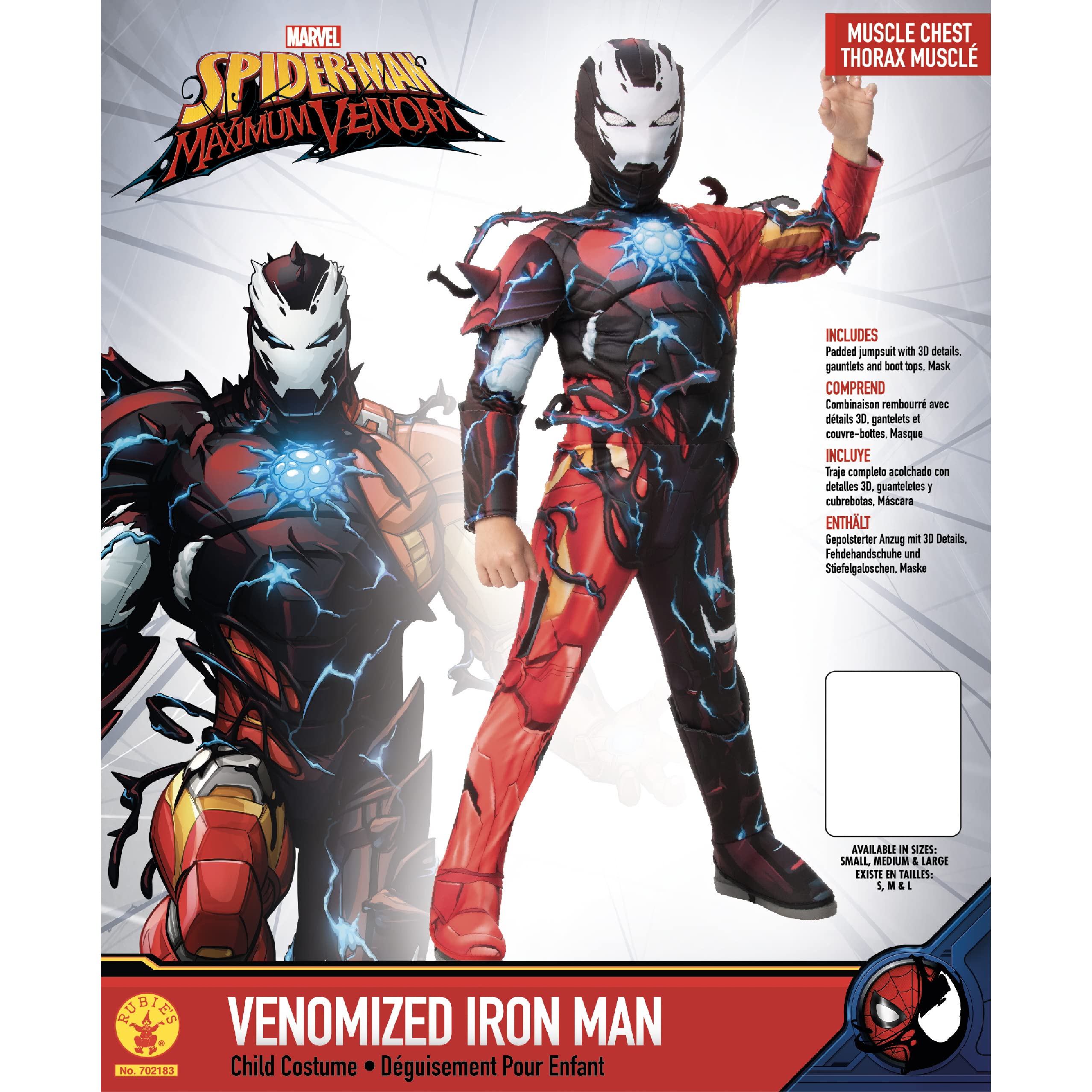 Rubie's Oficjalny kostium Disney Marvel Venomized Iron Man dla dzieci, Halloween Venom