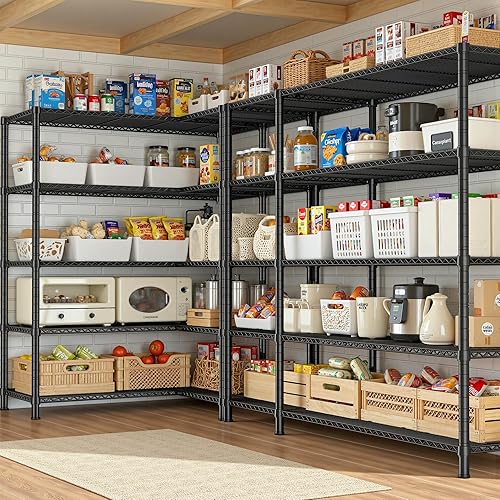 Miniatura 10 de Estantes de almacenamiento de 52.4 W, carga de 4 niveles, 1120 libras, estantería de metal resistente, estante de estantería de alambre, estantes de