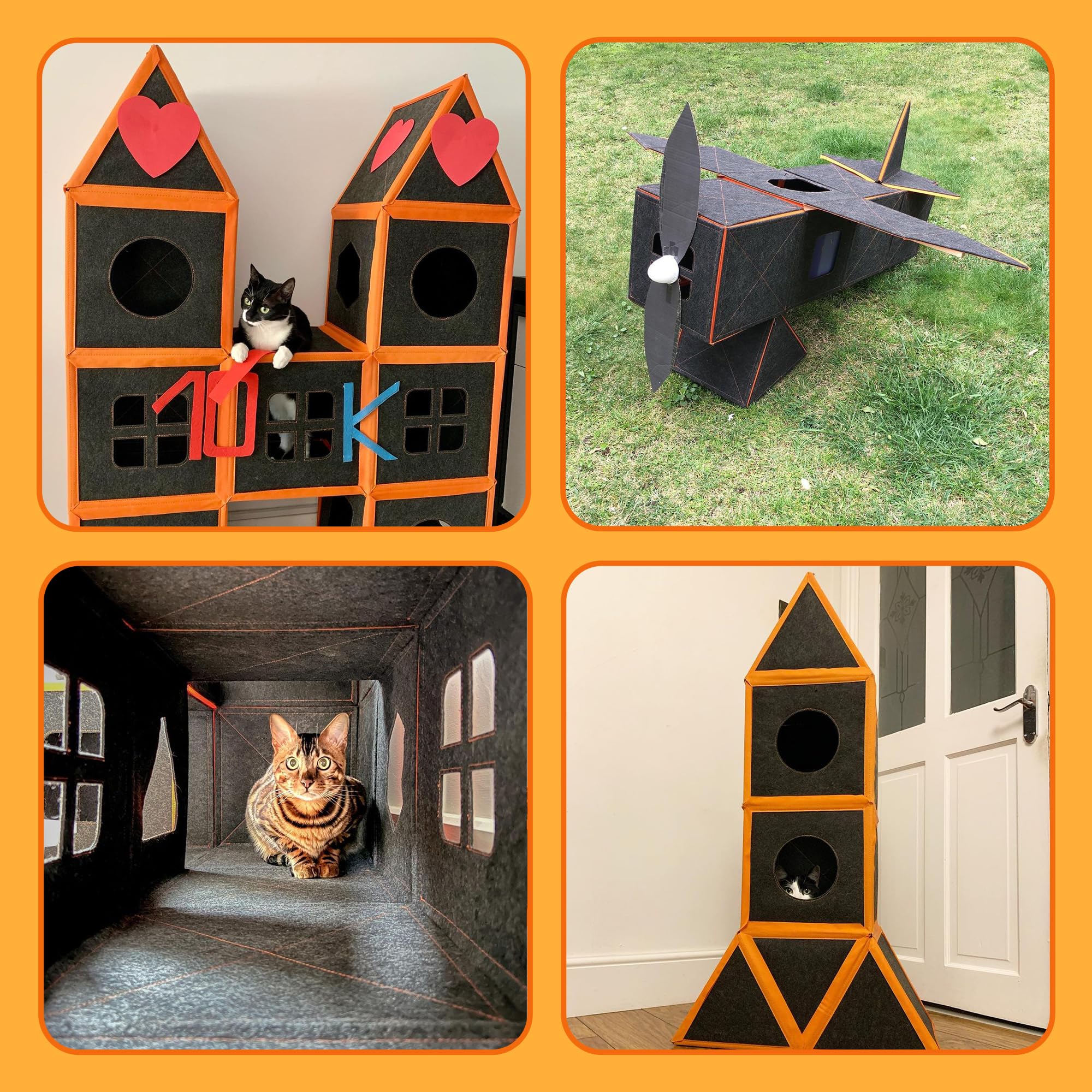 Amazon.com : Cat House,Modular Fiber Tiger Tough Multi-Level