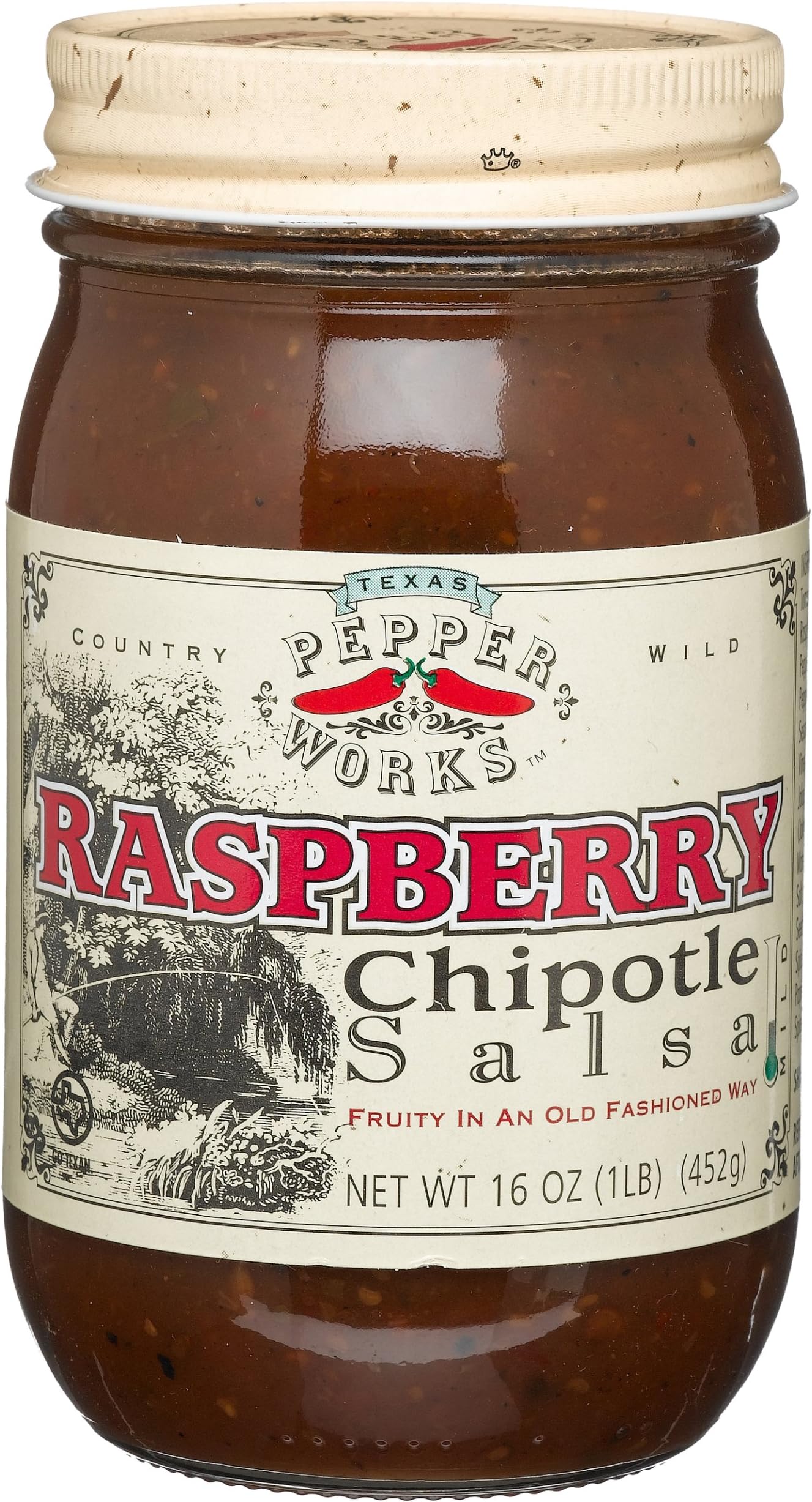Texas Pepper Works Raspberry Chipotle Salsa, Fruity in an Old-Fashioned Way, Mild, 16-Ounce Jars (Pack of 3)
