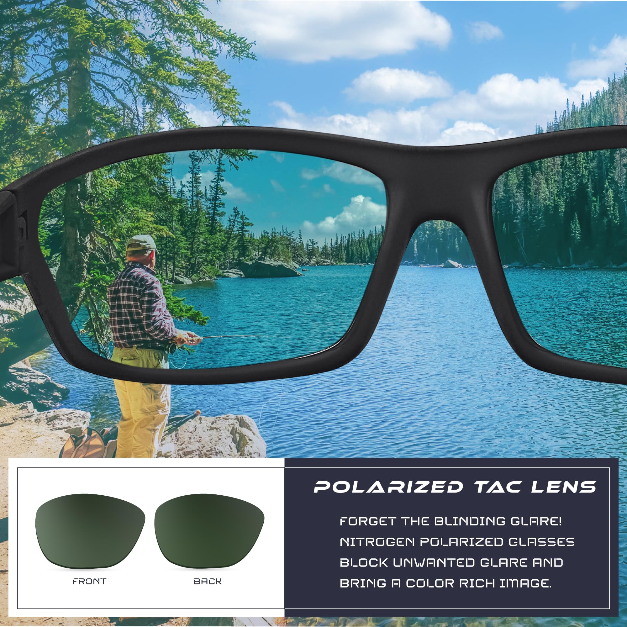 Nitrogen Gafas de sol unisex polarizadas para hombre y mujer