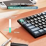 Keychron B36 2.4 GHz Wireless Bluetooth Keyboard Silent Typing 100% Full-Size Layout Launcher Support with Numeric Keypad Ergonomic Angle Compatible for Mac Windows Linux