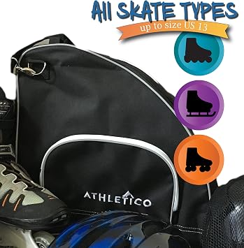 Ice & Inline Skate Bag Premium Bag To Carry Ice Skates Roller Skates, Inline Skates For Both Kids And Adults
