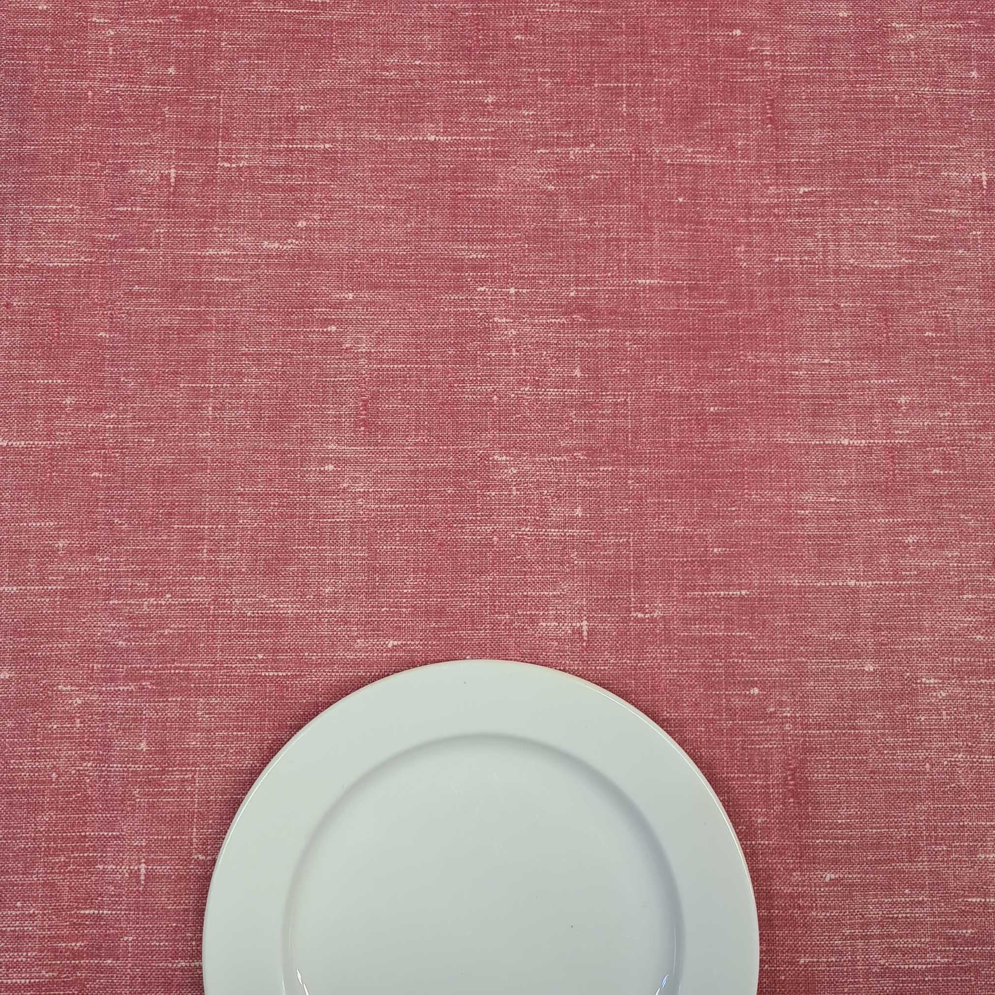Tovaglia Antimacchia Tessuto Misto Lino con Trattamento Impermeabile ai liquidi e alle macchie, ideale per interni ed esterni (Rosso, Ovale x8 140x220)