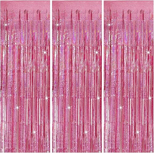 Miniatura 11 de Paquete de 3 Cortinas Doradas para Decoración de Cumpleaños, Telón de Fondo de Lámina Dorada, Guirnaldas Doradas, Decoraciones para Fiestas de